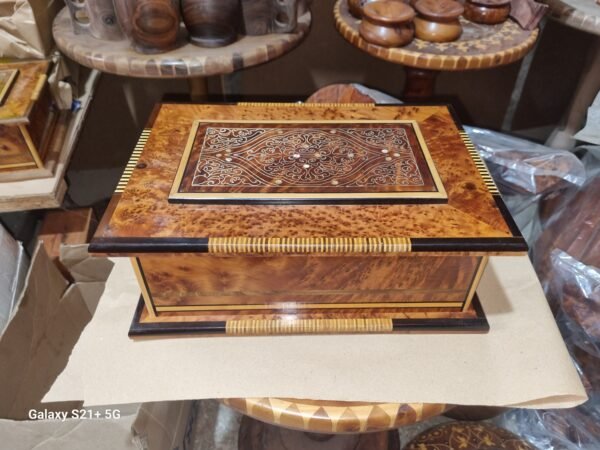 Magical jewelry box made of juniper wood